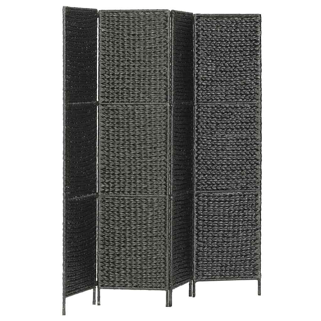 vidaXL 4-teiliger Paravent Schwarz 154×160 cm Wasserhyazinthe