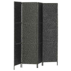vidaXL 4-teiliger Paravent Schwarz 154×160 cm Wasserhyazinthe