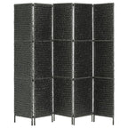 vidaXL 5-teiliger Paravent Schwarz 193×160 cm Wasserhyazinthe