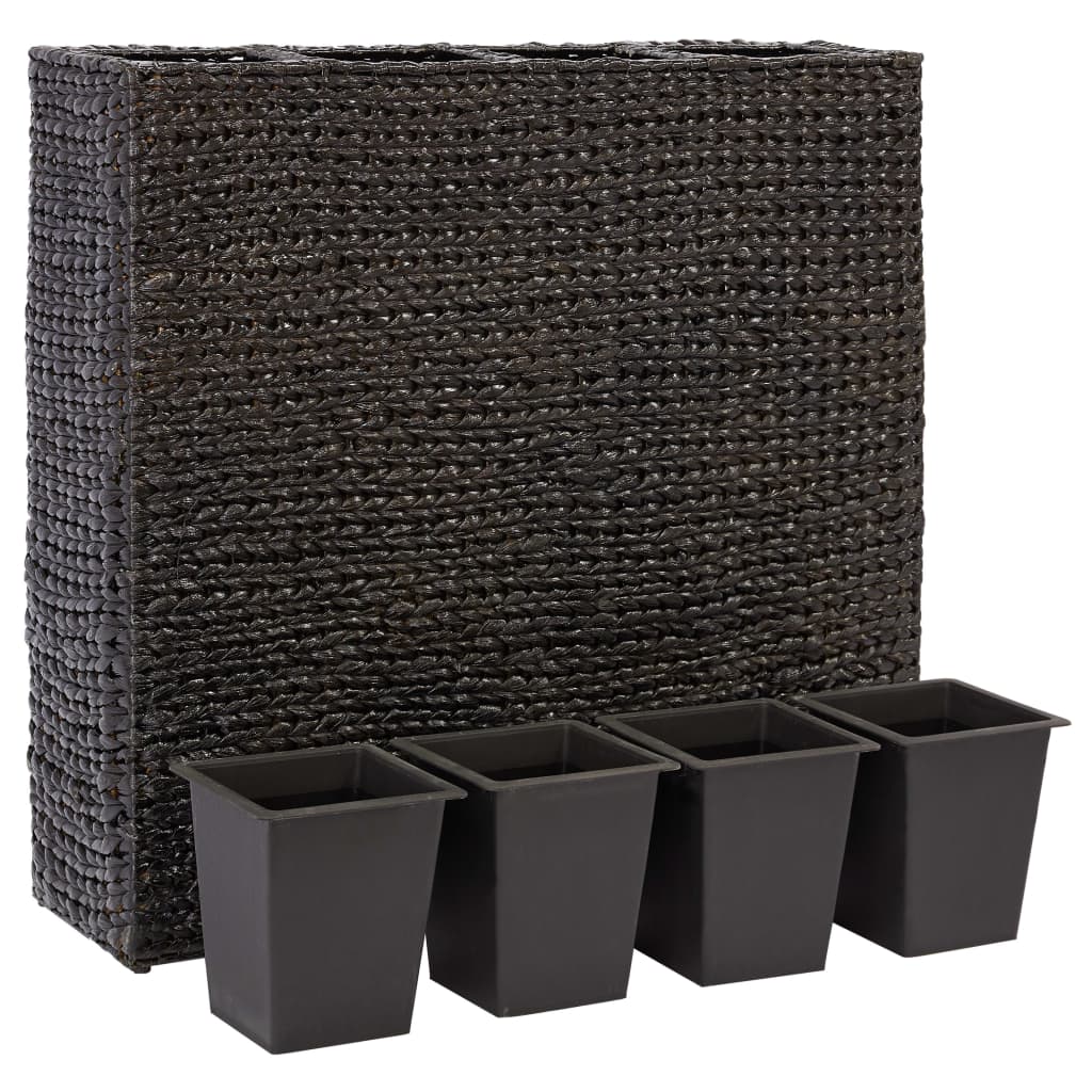 vidaXL Blumenkübel mit 4 Pflanztöpfen Wasserhyazinthe Schwarz