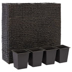 vidaXL Blumenkübel mit 4 Pflanztöpfen Wasserhyazinthe Schwarz