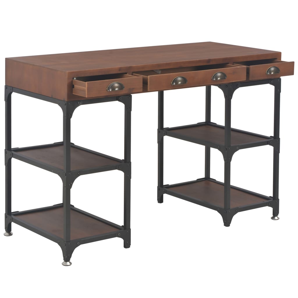vidaXL Schreibtisch mit 3 Schubladen 110x50x78 cm Massivholz Tanne