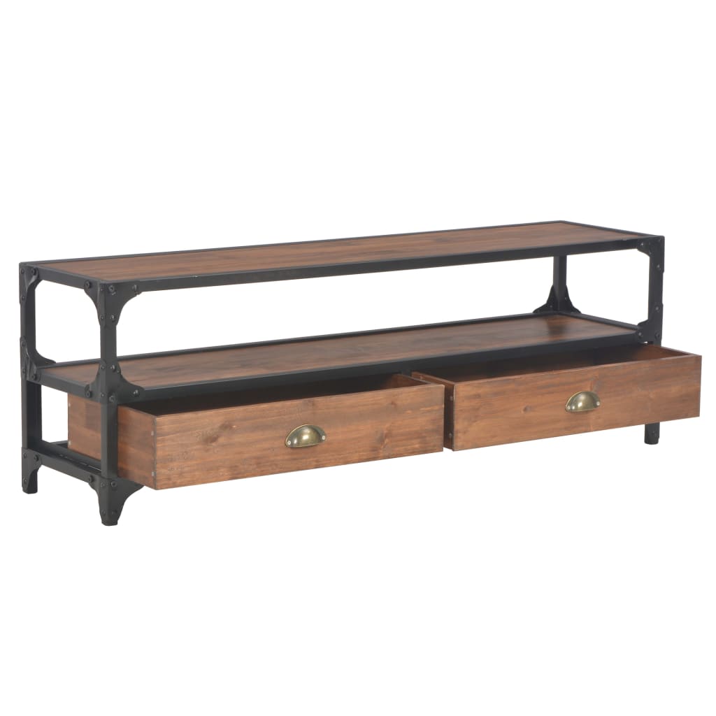 vidaXL TV-Schrank mit 2 Schubladen 120x30x40 cm Massivholz Kiefer