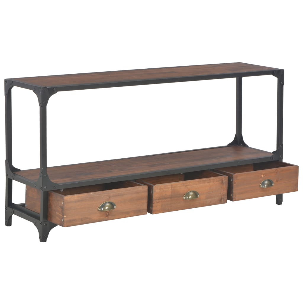 vidaXL TV-Schrank mit 3 Schubladen 120x30x60 cm Massivholz Kiefer