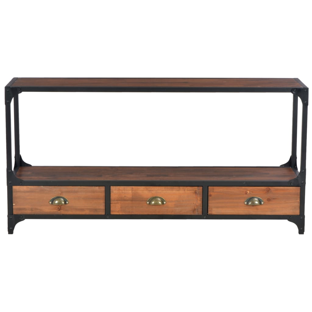 vidaXL TV-Schrank mit 3 Schubladen 120x30x60 cm Massivholz Kiefer