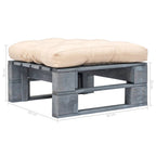 vidaXL Outdoor-Ottomane Paletten mit Kissen in Sandfarben Holz Grau