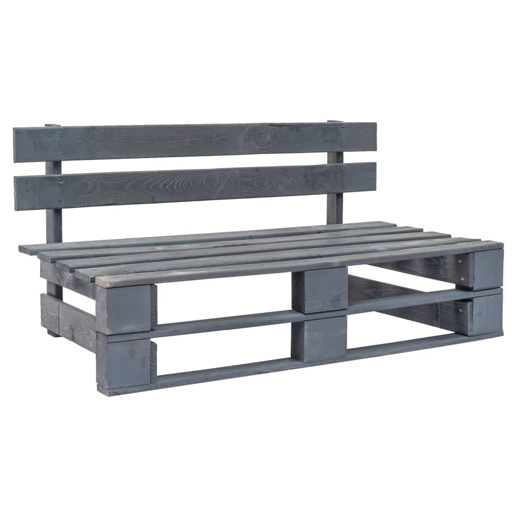 vidaXL Outdoor-Sofa Paletten mit Kissen in Sandfarben Kiefernholz