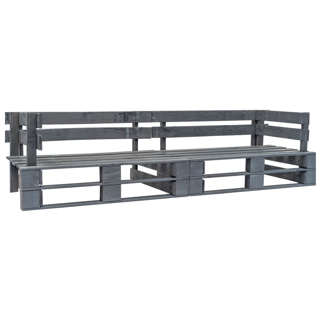 vidaXL 2-tlg. Outdoor-Sofa-Set Paletten Kissen Sandfarben Kiefernholz
