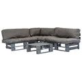 vidaXL 4-tlg. Outdoor-Lounge-Set Paletten mit Kissen in Grau Holz