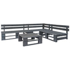 vidaXL 4-tlg. Outdoor-Lounge-Set Paletten mit Kissen in Grau Holz