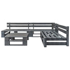 vidaXL 4-tlg. Outdoor-Lounge-Set Paletten mit Kissen in Grau Holz