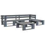 vidaXL 4-tlg. Outdoor-Lounge-Set Paletten Kissen in Sandfarben Holz