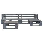 vidaXL 4-tlg. Outdoor-Lounge-Set Paletten Kissen in Sandfarben Holz