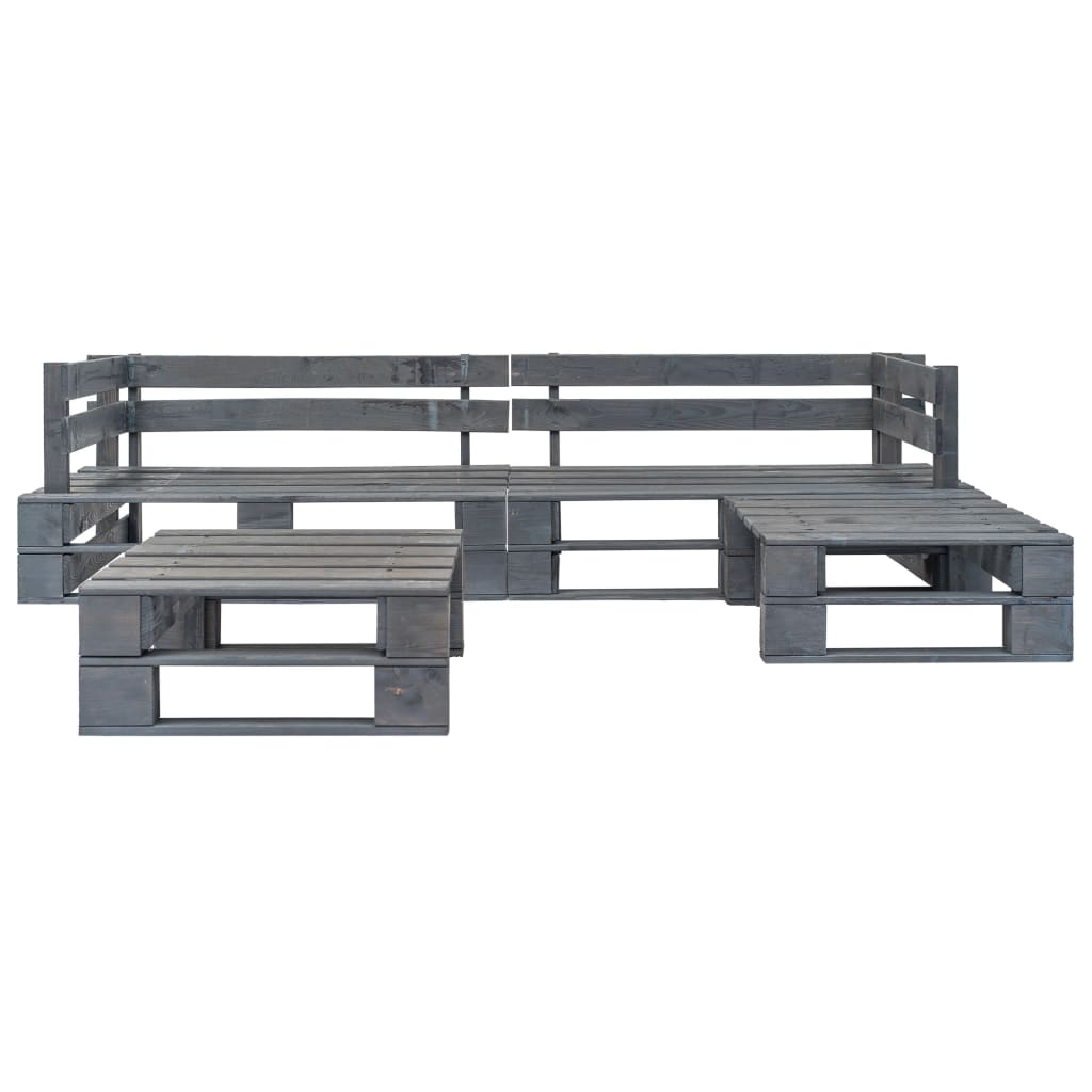 vidaXL 4-tlg. Outdoor-Lounge-Set Paletten Kissen in Sandfarben Holz