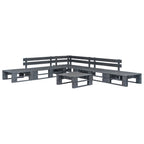 vidaXL 6-tlg. Outdoor-Lounge-Set Paletten mit Kissen in Grau Holz