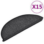 vidaXL Stufenmatten 15 Stk. 56x17x3 cm Anthrazit Halbrund