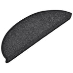 vidaXL Stufenmatten 15 Stk. 56x17x3 cm Anthrazit Halbrund