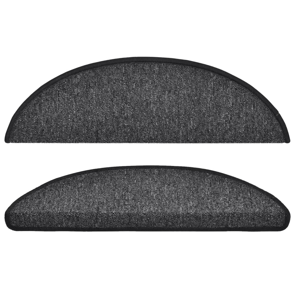 vidaXL Stufenmatten 15 Stk. 56x17x3 cm Anthrazit Halbrund