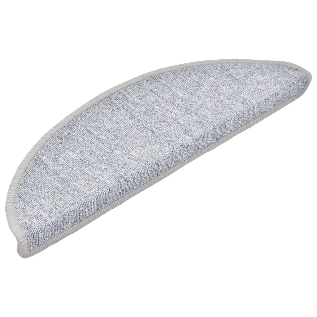 vidaXL 15 Stk. Treppenmatten Hellgrau 56 x 17 x 3 cm