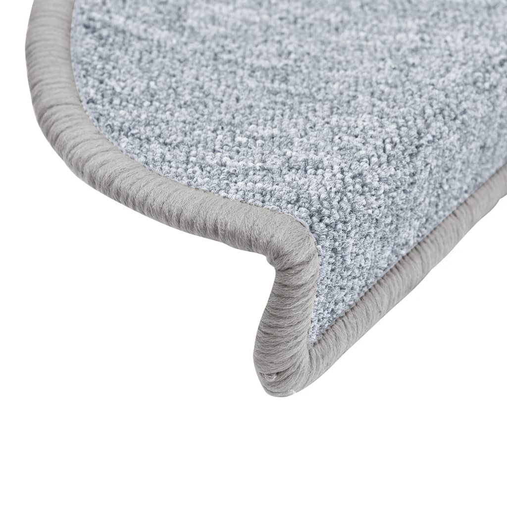 vidaXL 15 Stk. Treppenmatten Hellgrau 56 x 17 x 3 cm