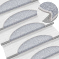 vidaXL 15 Stk. Treppenmatten Hellgrau 56 x 17 x 3 cm