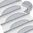 vidaXL 15 Stk. Treppenmatten Hellgrau 56 x 17 x 3 cm