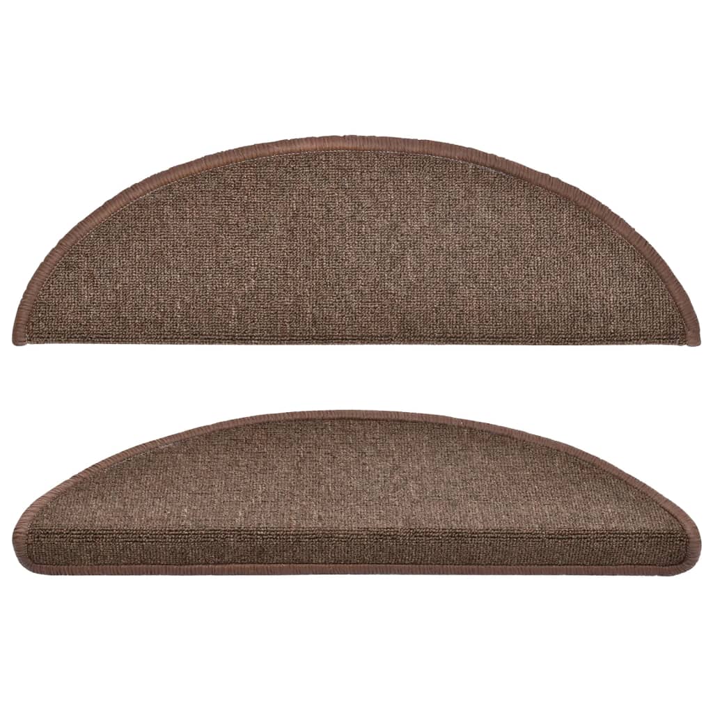 vidaXL Stufenmatten 15 Stk. 56x17x3 cm Kaffeebraun Halbrund