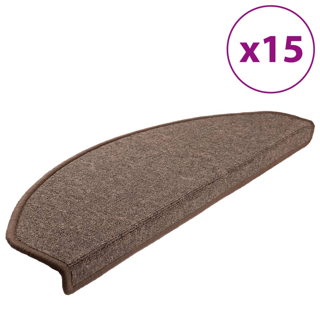 vidaXL Stufenmatten 15 Stk. 65x24x4 cm Kaffeebraun Halbrund Groß