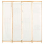 vidaXL 4-teiliger Raumteiler Cremeweiß 160 x 170 x 4 cm Stoff