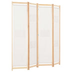 vidaXL 4-teiliger Raumteiler Cremeweiß 160 x 170 x 4 cm Stoff