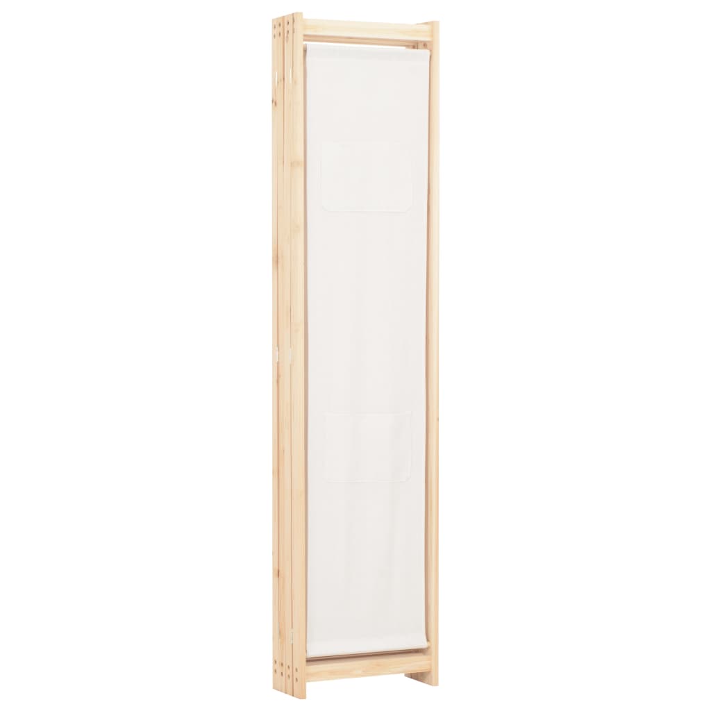 vidaXL 4-teiliger Raumteiler Cremeweiß 160 x 170 x 4 cm Stoff