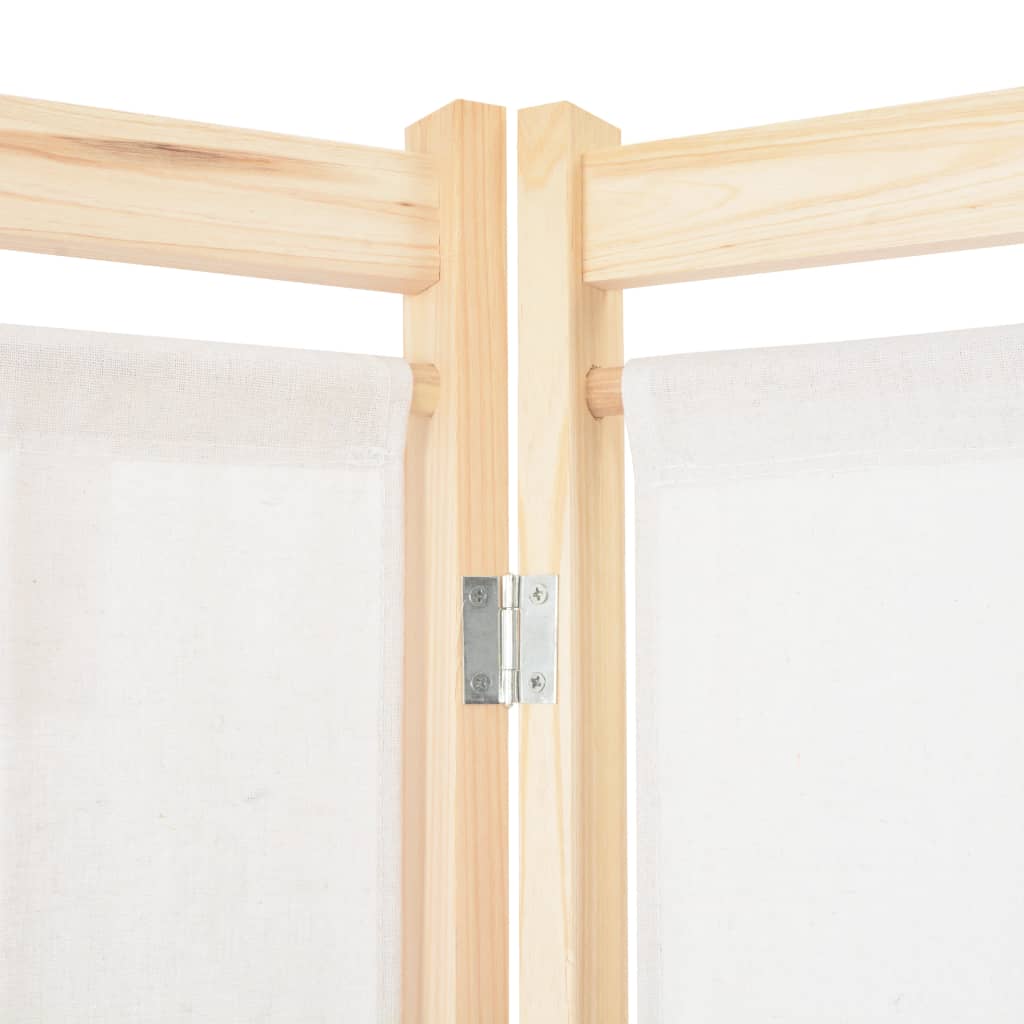 vidaXL 4-teiliger Raumteiler Cremeweiß 160 x 170 x 4 cm Stoff