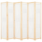 vidaXL 6-teiliger Raumteiler Cremeweiß 240 x 170 x 4 cm Stoff