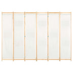 vidaXL 6-teiliger Raumteiler Cremeweiß 240 x 170 x 4 cm Stoff