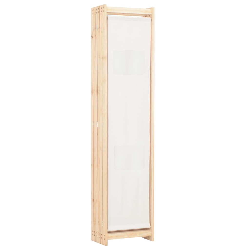 vidaXL 6-teiliger Raumteiler Cremeweiß 240 x 170 x 4 cm Stoff
