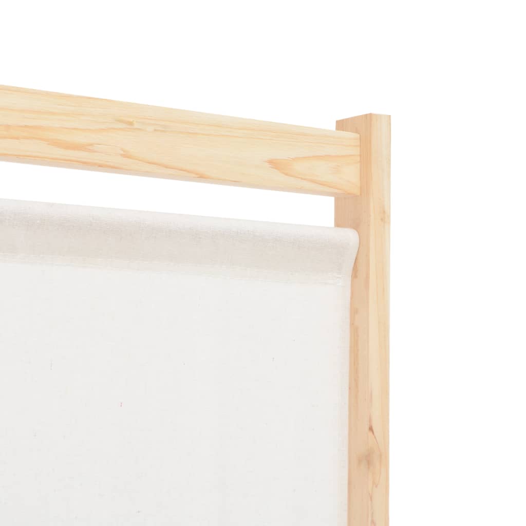 vidaXL 6-teiliger Raumteiler Cremeweiß 240 x 170 x 4 cm Stoff
