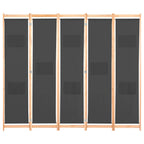 vidaXL 5-teiliger Raumteiler Creme 200 x 170 x 4 cm Stoff