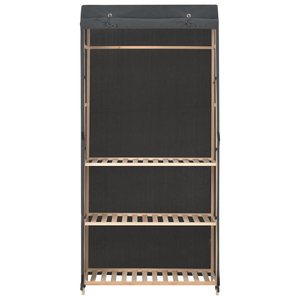 vidaXL 3-stufiger Kleiderschrank Grau 79 x 40 x 170 cm Stoff