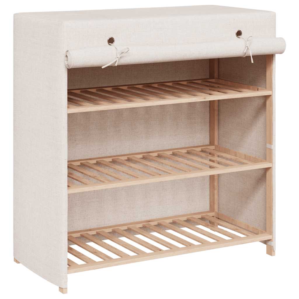 vidaXL Schuhschrank mit Abdeckung Weiß 79 x 40 x 80 cm Stoff