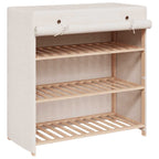 vidaXL Schuhschrank mit Abdeckung Weiß 79 x 40 x 80 cm Stoff