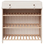 vidaXL Schuhschrank mit Abdeckung Weiß 79 x 40 x 80 cm Stoff
