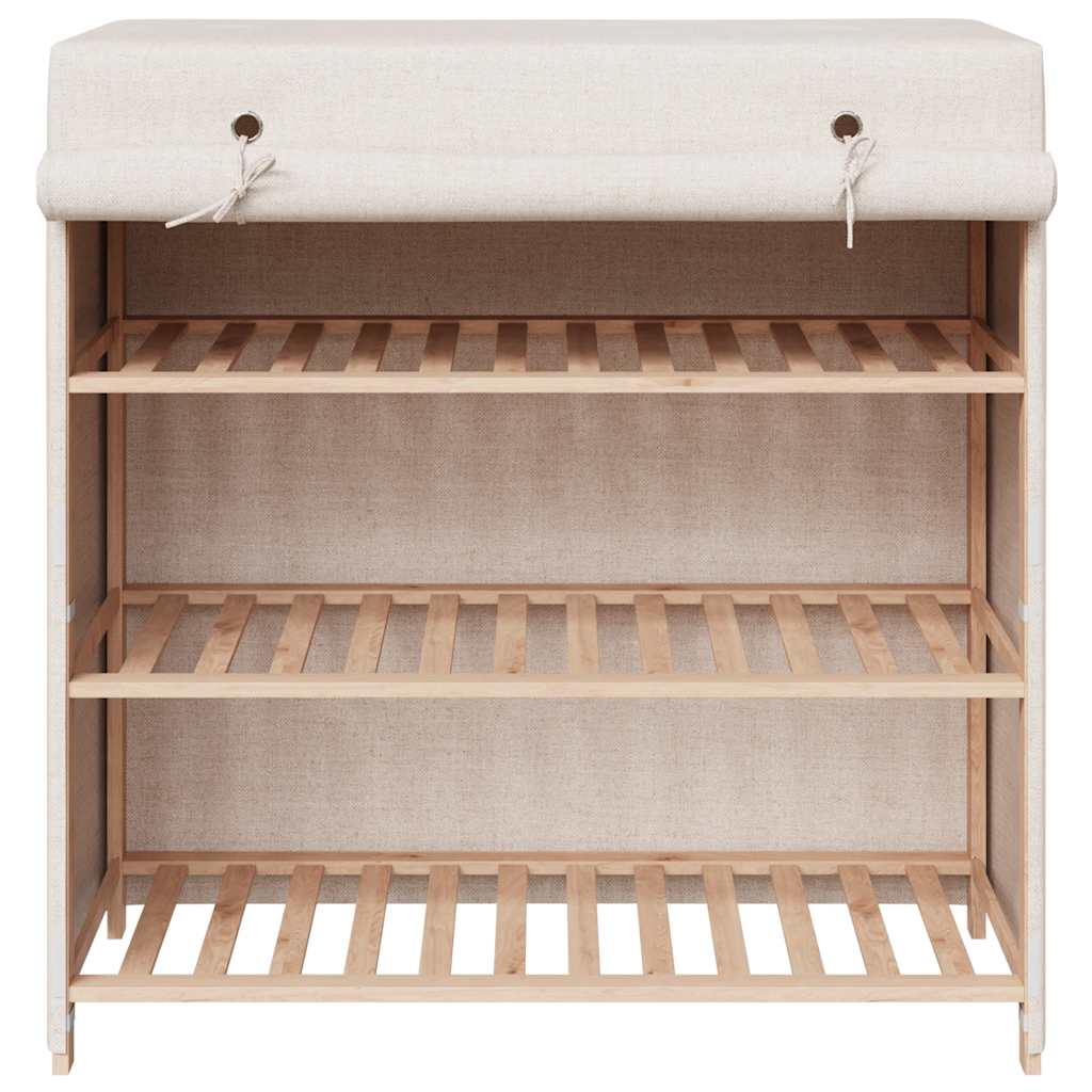 vidaXL Schuhschrank mit Abdeckung Weiß 79 x 40 x 80 cm Stoff