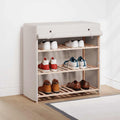 vidaXL Schuhschrank mit Abdeckung Weiß 79 x 40 x 80 cm Stoff