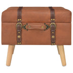 vidaXL Hocker mit Stauraum 40 cm Hellbraun Kunstleder