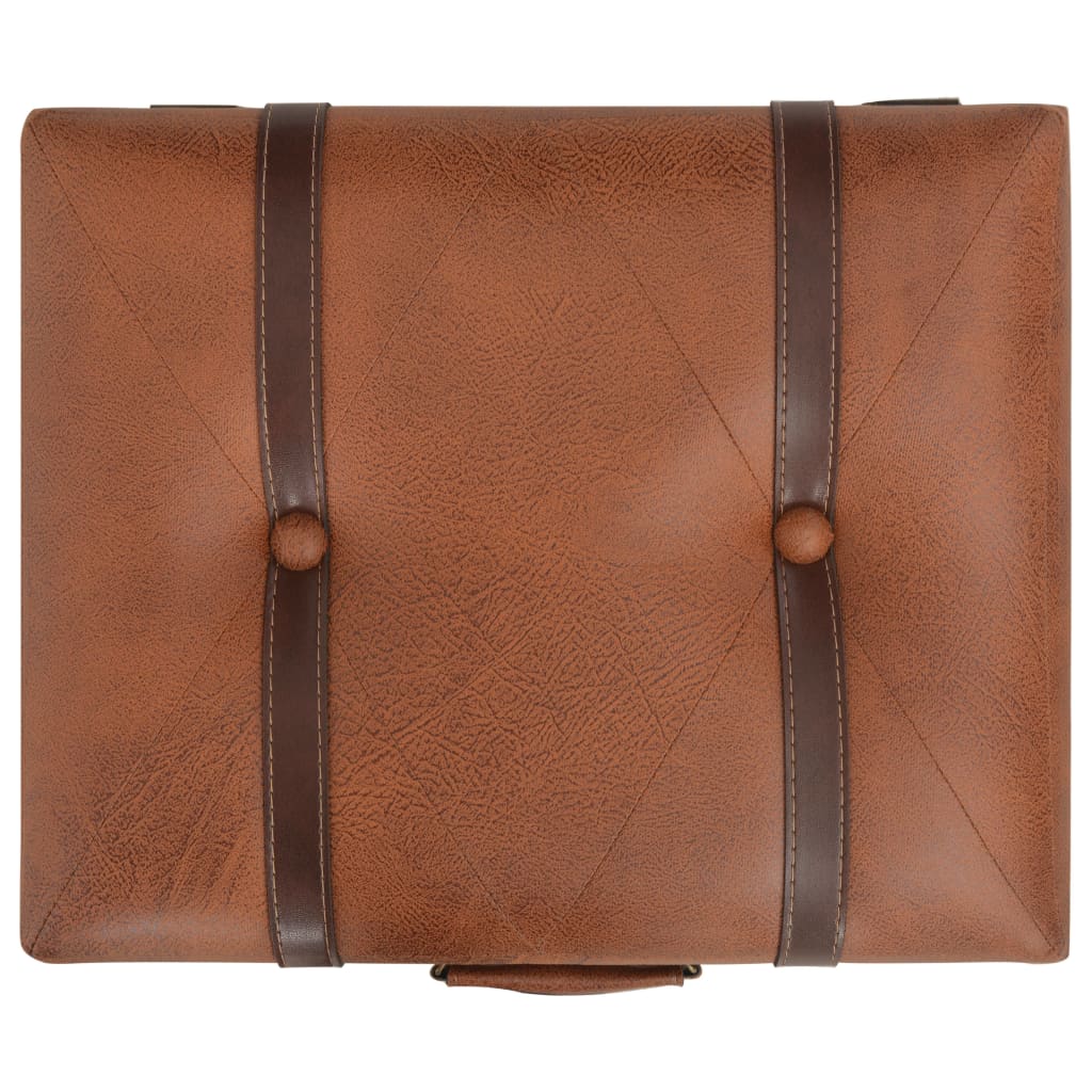 vidaXL Hocker mit Stauraum 40 cm Hellbraun Kunstleder
