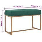 vidaXL Bank 80 cm Grün Samt