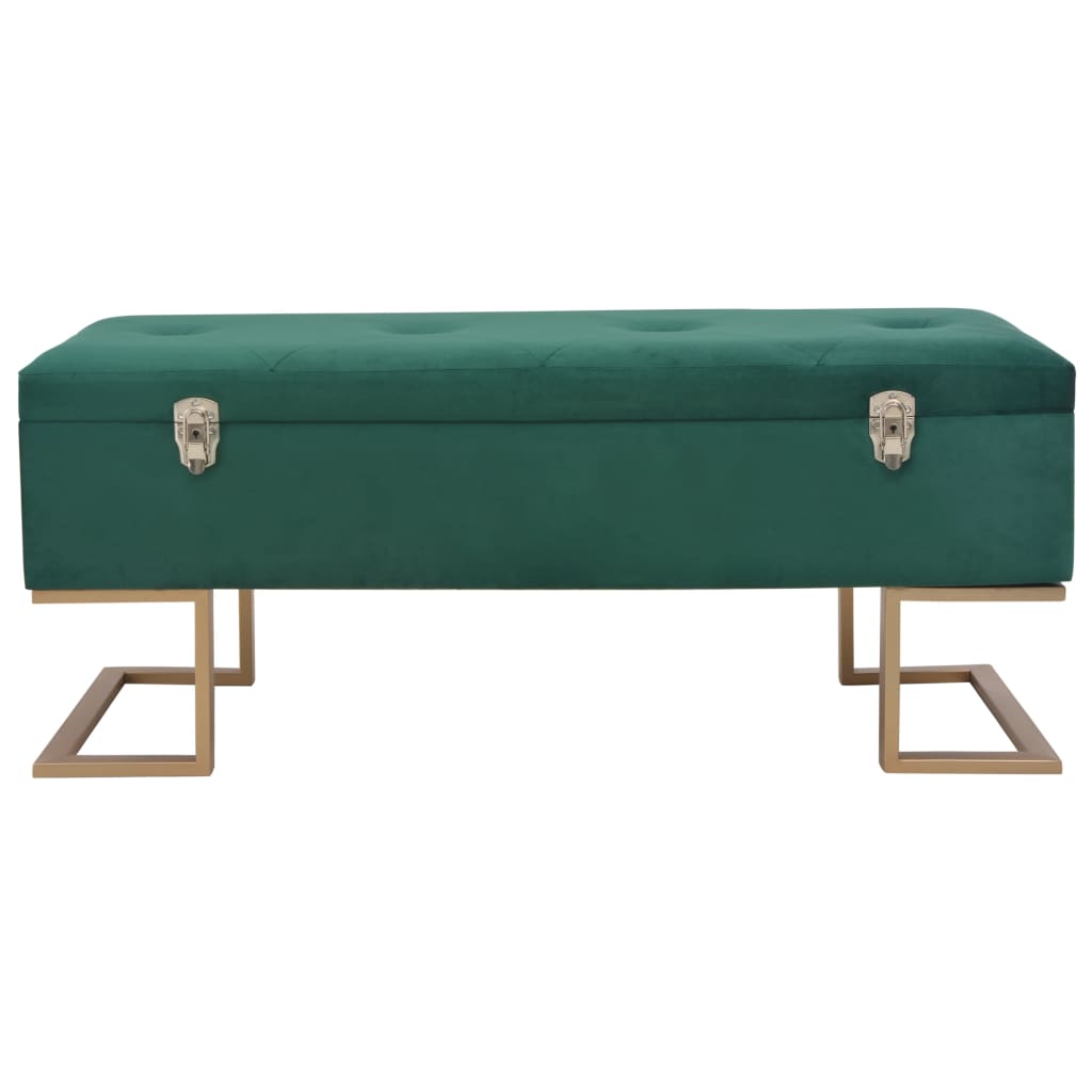 vidaXL Bank mit Staufach 105 cm Grün Samt