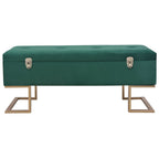 vidaXL Bank mit Staufach 105 cm Grün Samt