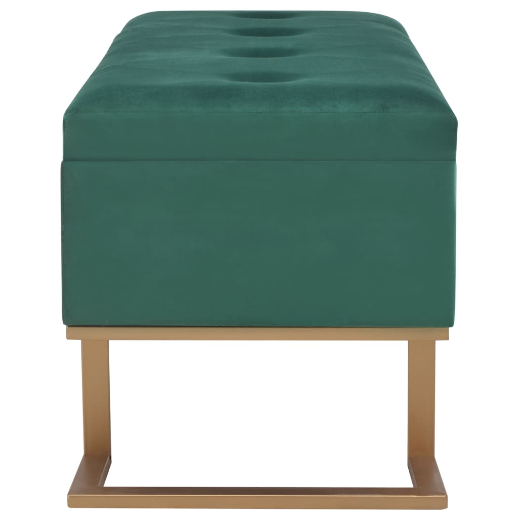 vidaXL Bank mit Staufach 105 cm Grün Samt