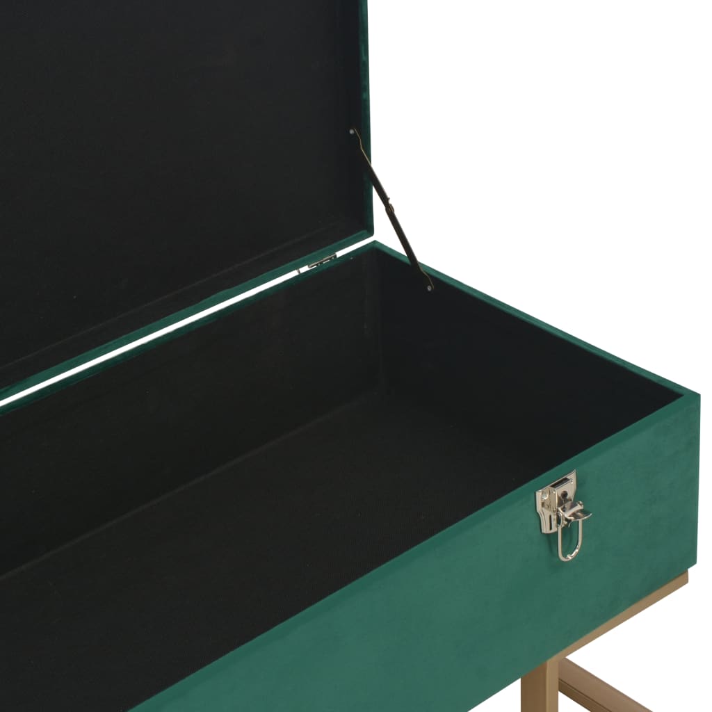 vidaXL Bank mit Staufach 105 cm Grün Samt